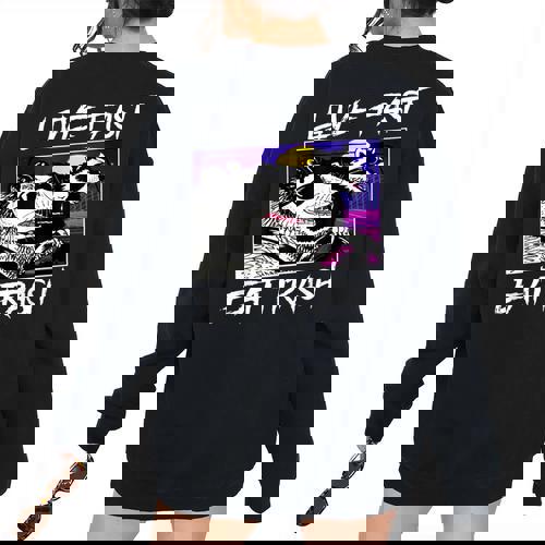 Street Cats & Trash Pandas Sweatshirt - Fun Opossum Back Print - Raccsy