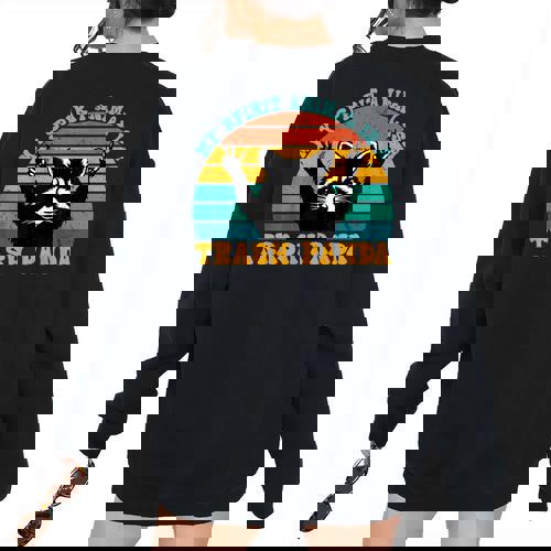 Trash Panda Raccoon Oversized Women's Sweatshirt | Quirky Back Print - Raccsy