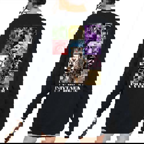 Women's Oversized Sweatshirt - Raccoon Meme Back Print | Feral Fun - Raccsy