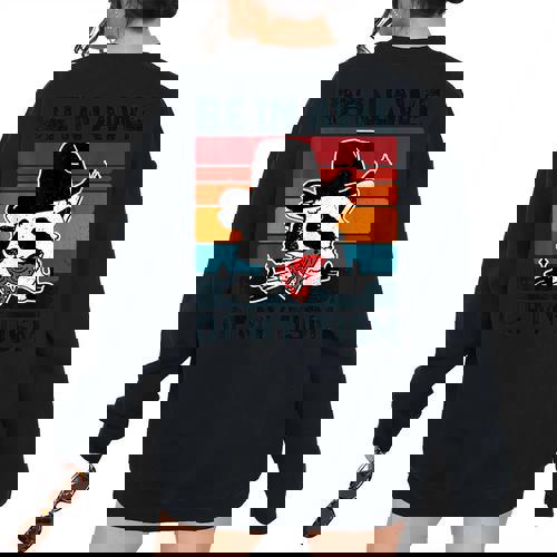 Be In Awe Of My 'Tism Vintage Autistic Autism Raccoon Women's Oversized Sweatshirt Back Print - Raccsy
