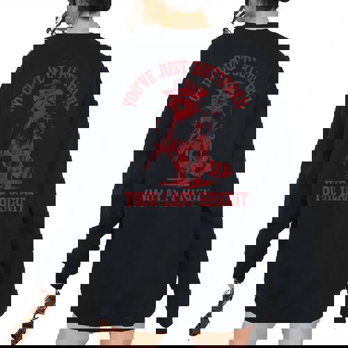 Cowboy Raccoon Women's Oversized Sweatshirt - Western Back Print - Raccsy