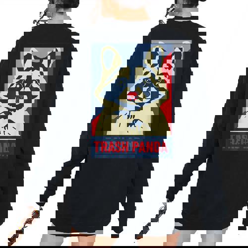 Raccoon Lover Oversized Women's Sweatshirt - Wildlife Cozy Back Print - Raccsy