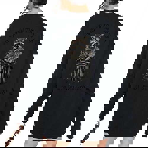 Retro 90s Raccoon Sweatshirt | Trash Panda Women's Oversized Back Print - Raccsy
