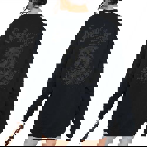 Sarcastic Raccoon Oversized Sweatshirt for Women - Back Print - Raccsy