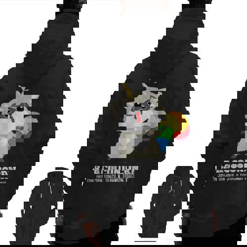 Racoonicorn Men’s Hoodie – Whimsical Raccoon Unicorn Theme - Raccsy