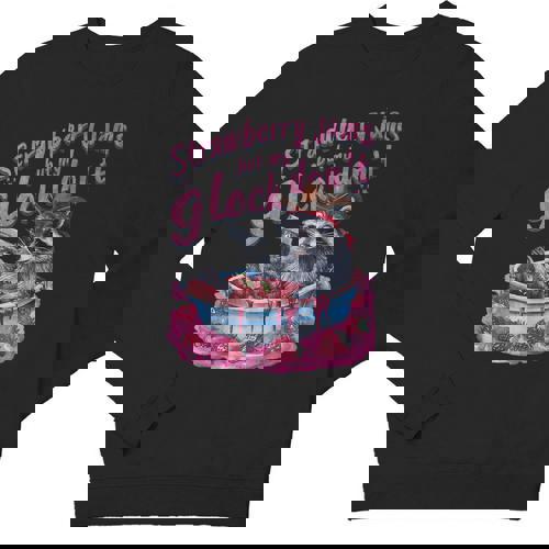 Strawberry Jam Raccoon Youth Crewneck Sweatshirt - Funny & Playful Design - Raccsy