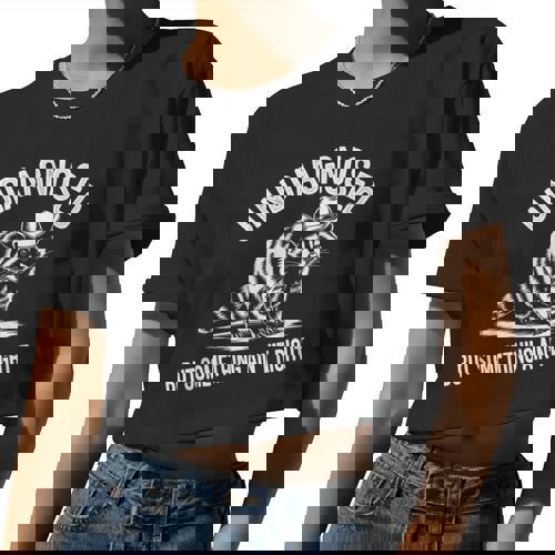 Cowboy Raccoon Women's Crop Top - Quirky Attitude, Casual Fun - Raccsy