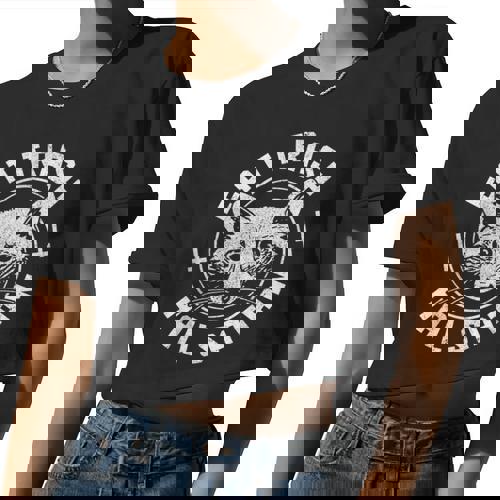 Gothic Raccoon Women Crop Top - Edgy Style - Alternative Fashion - Raccsy