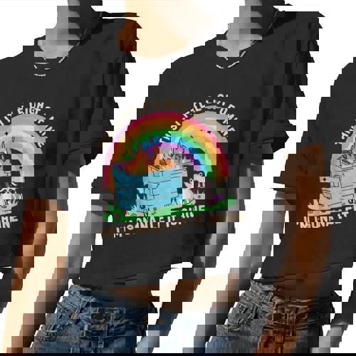 Groovy Raccoon Women’s Crop Top - Dumpster Fire Theme - Raccsy