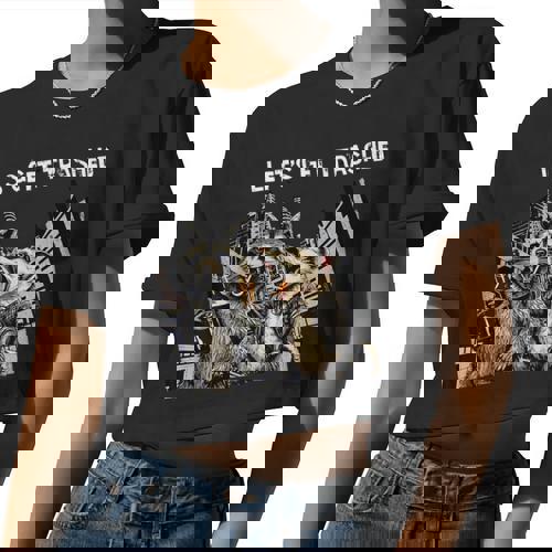 Let's Get Trashed Raccoon And Opossum Drinking Beer Women Crop Top - Raccsy UK