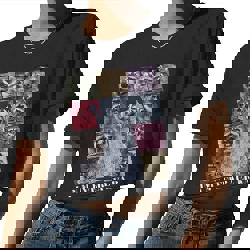 Raccoon Meme Crop Top for Women - Fun Team Trash Design - Raccsy