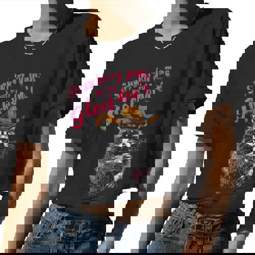 Strawberry Jams But My Don't Raccoon Women Crop Top - Raccsy UK