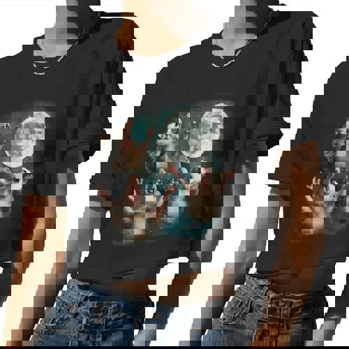 Three Possum Moon 3 Opossum Weird Cursed Meme Women Crop Top - Raccsy