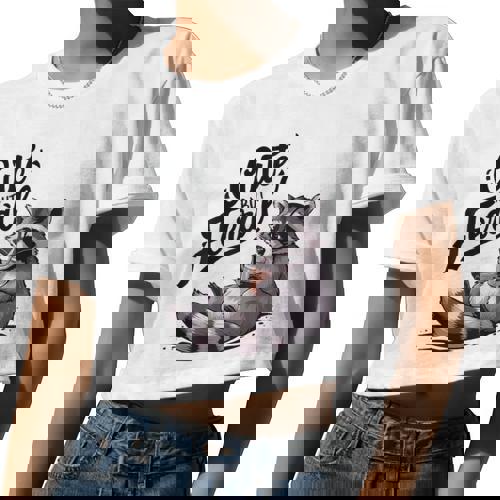 Cute Feral Panda Raccoon Crop Top | Fun Costume for Women - Raccsy