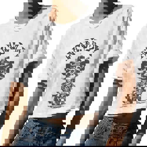 Howdy Raccoon Crop Top - Unisex Western Animal Theme - Raccsy