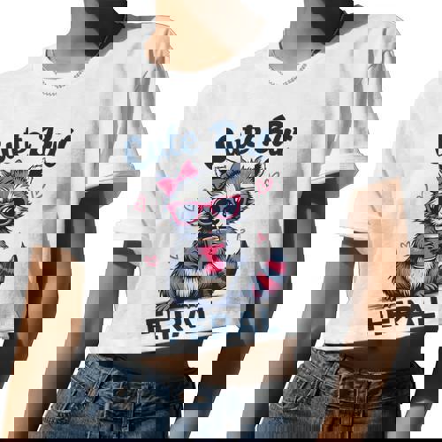 Raccoon Crop Top | Cute But Feral Summer Tee - Fun Women's Design - Raccsy