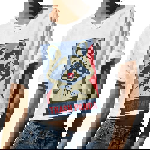 Trash Panda Raccoon Lover Poster Animal Women Crop Top - Raccsy