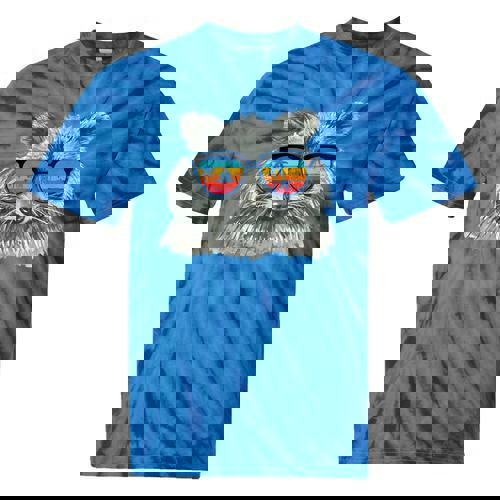 Raccoon Tie-Dye T-Shirt - Retro Sunglasses Design for Animal Lovers - Raccsy