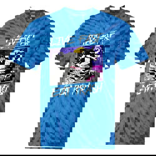 Street Cats Trash Pandas Enthusiasts Live Fast Eat Trash Panda Raccoon Opossum Enthusiasts -Adults Cotton Blend Tie-Dye T-Shirts - Raccsy AU