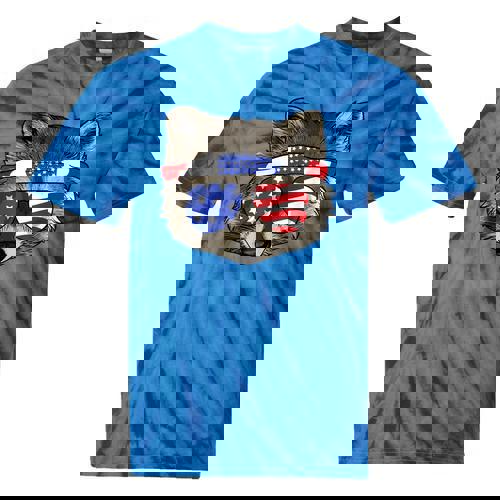 USA Patriotic Raccoon T-Shirt | July 4th Tie-Dye Trash Panda Tee - Raccsy