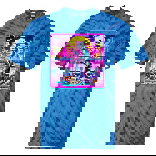 Vaporwave Raccoon Tie-Dye T-Shirt | Retrowave Synthwave Style - Raccsy