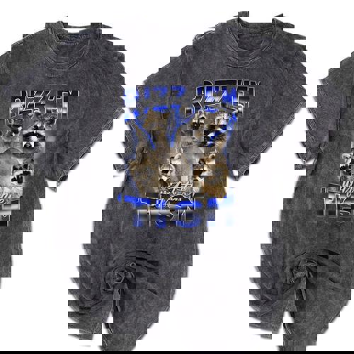 Rizz Em With The Tism Meme Autistic Raccoon Rizz Mineral Wash Tshirts - Raccsy AU