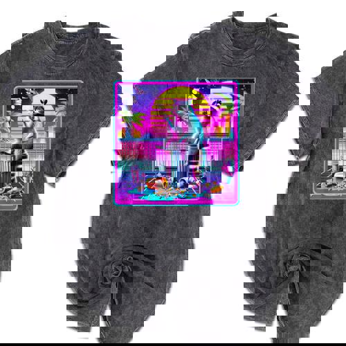 Vaporwave Raccoon Synthwave T-Shirt - Retrowave Style Tee - Raccsy