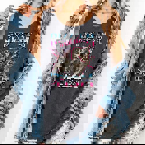 Autism Rizz Em With The Tism Meme Autistic Racoon Comfort Colors Tank Top - Raccsy AU