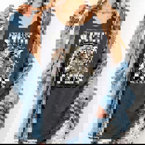 Retro Raccoon Summer Unisex Tank Top - Feral and Unhinged - Raccsy