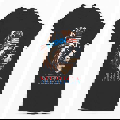 Mullet Raccoon USA Flag Unisex T-Shirt - Patriotic 4th of July - Raccsy
