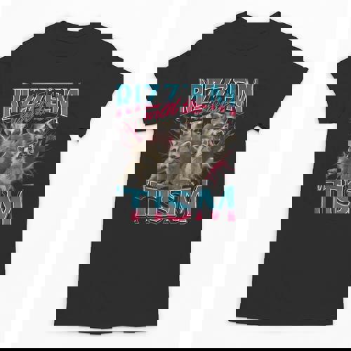 Raccoon 'Rizz Em With The Tism' Autism Unisex T-Shirt - Raccsy
