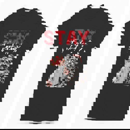 Stay Trashy Raccoon Xmas Unisex T-Shirt - Fun Holiday Animal Tee - Raccsy