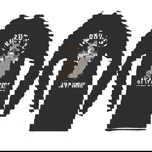 Raccoon Trash Panda Workout Long Sleeve Tee - Fun Gym Unisex Wear - Raccsy