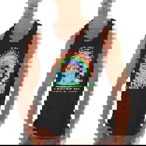 Raccoon Dumpster Fire Tank Top | Groove with Little Light Theme - Raccsy