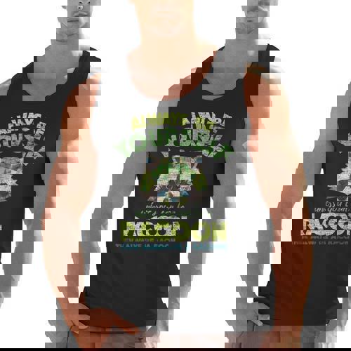 Raccoon Graphic Men's Tank Top - Fun Outdoor Theme - Raccsy