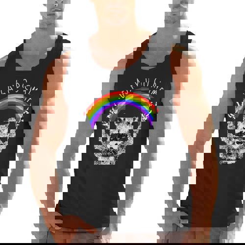Raccoon LGBTQ Pride Tank Top | Be Gay Do Crime Rainbow Humor - Raccsy