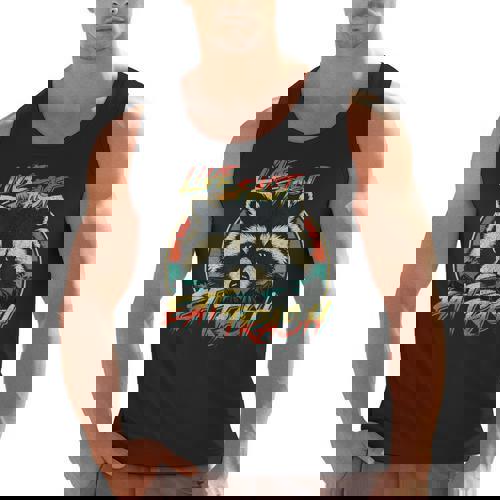 Retro Raccoon Men’s Tank Top - Fun Trash Panda Design - Raccsy