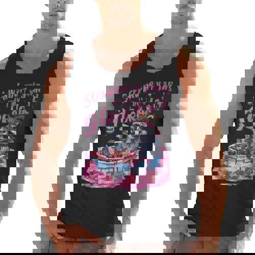 Strawberry Jam Raccoon Theme Men's Tank Top - Fun and Unique - Raccsy