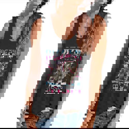 Autism Rizz Em With The Tism Meme Autistic Racoon Flowy Tank - Raccsy