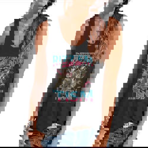 Rizz Em With The Tism Meme Autism Autistic Raccoon Flowy Tank - Raccsy