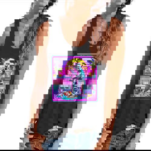 Vaporwave Raccoon Retrowave Synthwave Raccoon Meme Flowy Tank - Raccsy