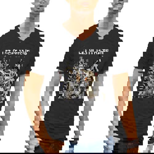 Let's Get Trashed Raccoon & Opossum Beer Men's V-Neck Tee - Raccsy