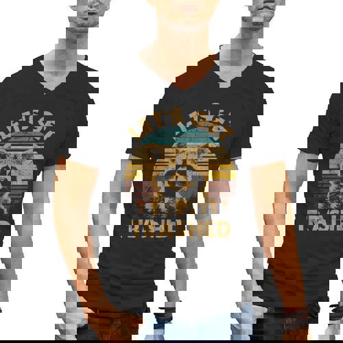 Let's Get Trashed Raccoon | Small V-Neck T-Shirt for Men - Raccsy