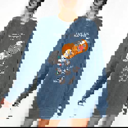 Happy Pills Raccoon T-Shirt - Relaxed Fit for Raccoon Lovers - Raccsy