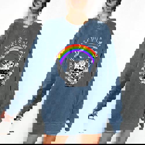 Raccoon Rainbow LGBTQ Pride Sweatshirt | Comfort Colors - Raccsy