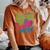 Line Dancing Hace Mi Corazón Feliz Danza Cuello Camiseta extragrande cómoda para mujer Yam