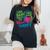 Line Dancing Hace Mi Corazón Feliz Danza Cuello Camiseta extragrande cómoda para mujer Black