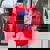Rizz Em With The Tism Retro Raccoon Meme Women's Oversized Sweatshirt Back Print Red