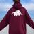 Retro Raccoon Oversized Hoodie - Vintage Moon Design for Women Maroon