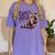 Women's Comfort Colors T-Shirt - Cute Raccoon Coffee Vintage Design Violet